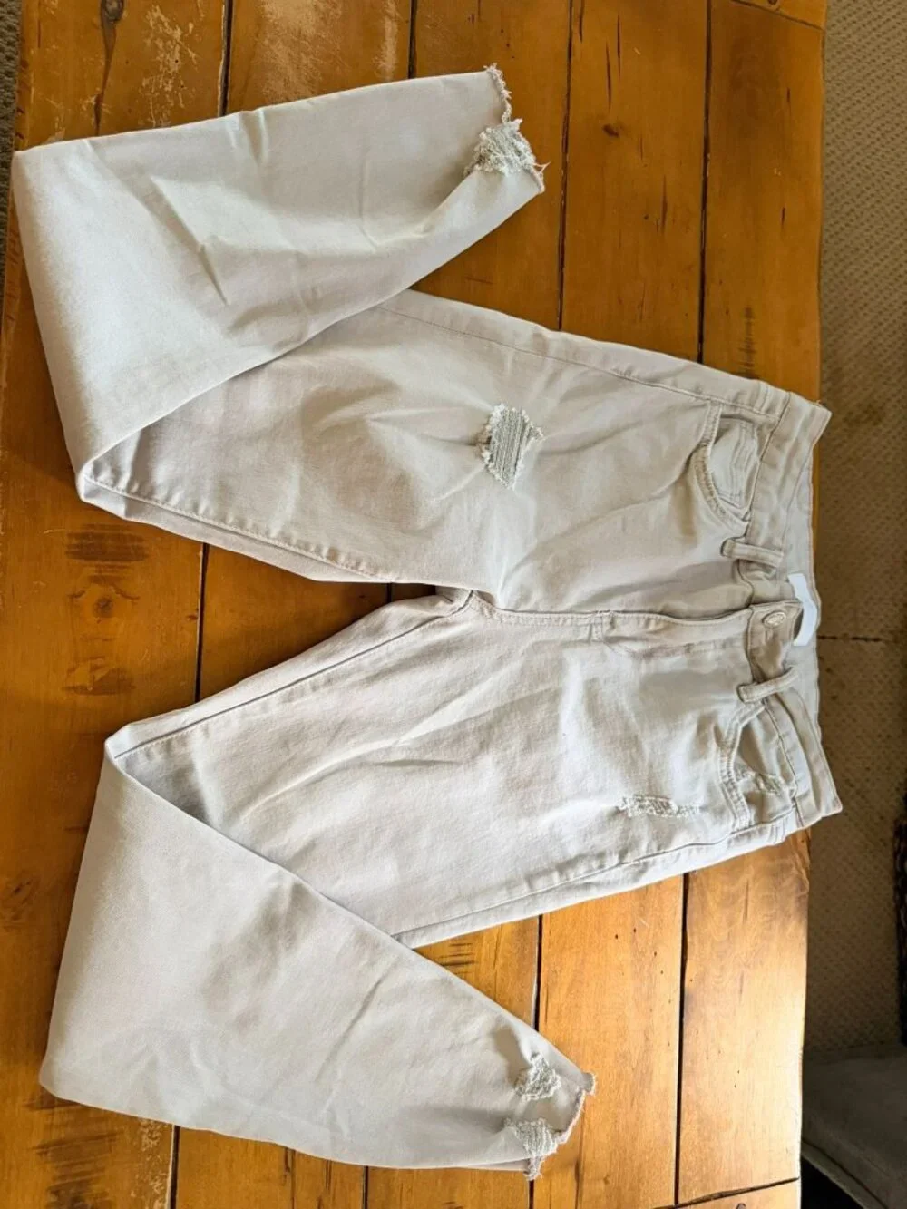 Set Of 3 Womens Denim Jeans In White & Blue Distressed & Classic Styles Multiple